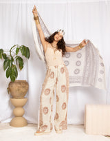 Handcrafted OM print cotton scarf
