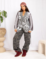 Vintage customized sports blazer with logo patches