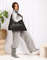 Handcrafted soft sheep leather slouch shoulder bag