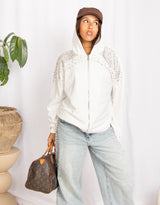 Rhinestone zip hoodie