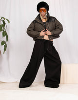 Two toned cropped bomber jacket