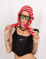 Striped knitted scarf