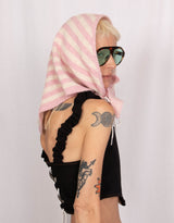 Striped knitted scarf