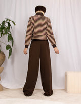 Striped high neck sweater