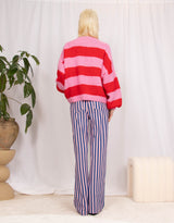 Wool blend knitted striped sweater