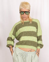 Wool blend knitted striped sweater