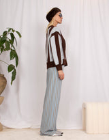 Wool blend big stripe sweater
