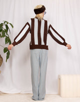 Wool blend big stripe sweater