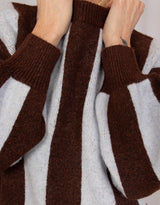 Wool blend big stripe sweater