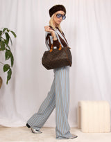 Wool blend big stripe sweater