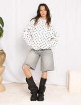 Polkadot puffy track jacket