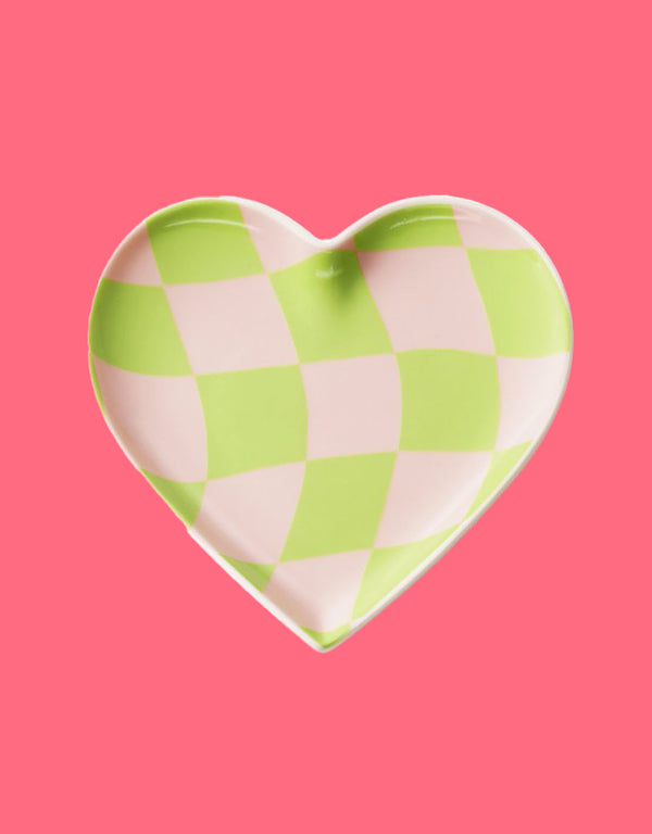 Jewellery tray heart checkered