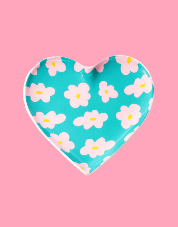 Jewellery tray heart flowers