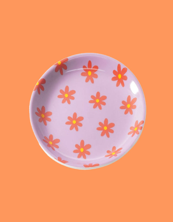 Jewellery tray round flowers