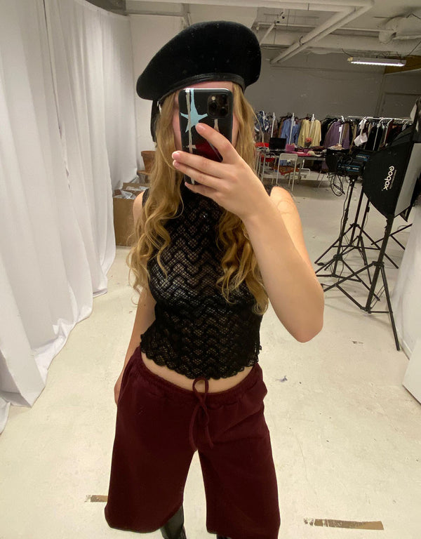 Lace high neck tanktop