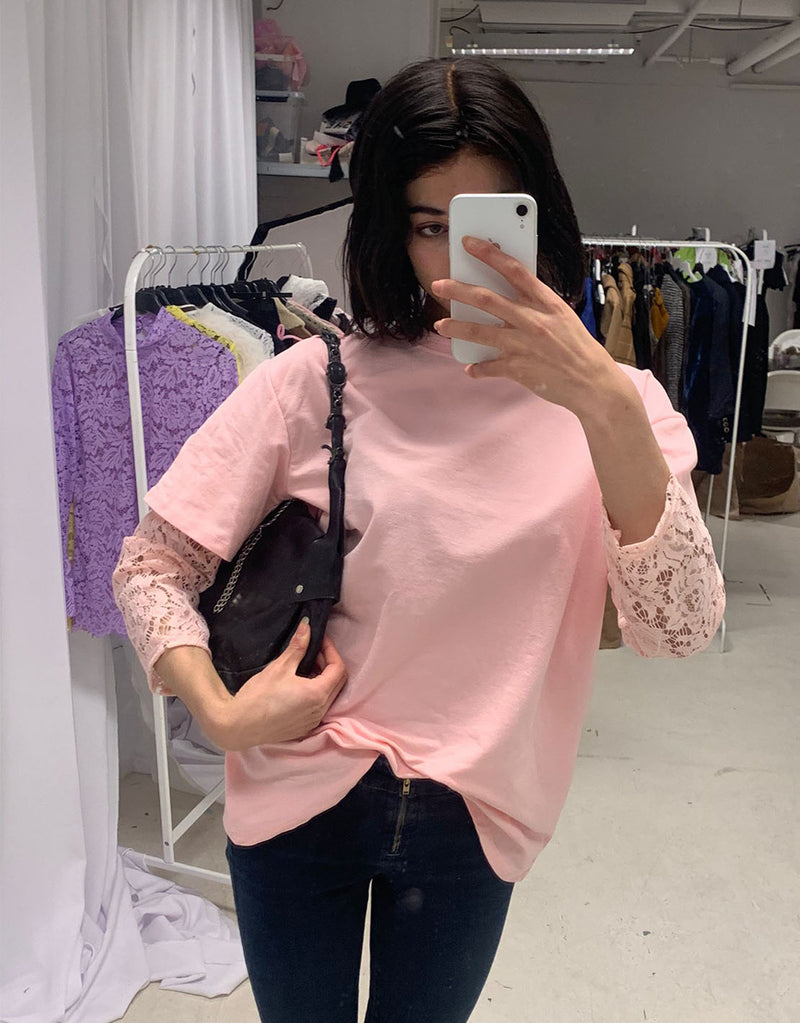 Lace sleeves T-shirt