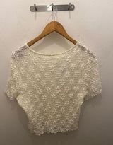 Lace small flower short sleeve top