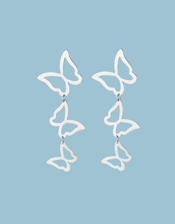 Layered butterfly earrings