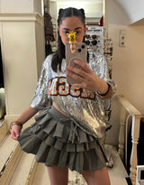 Layered jogger skort