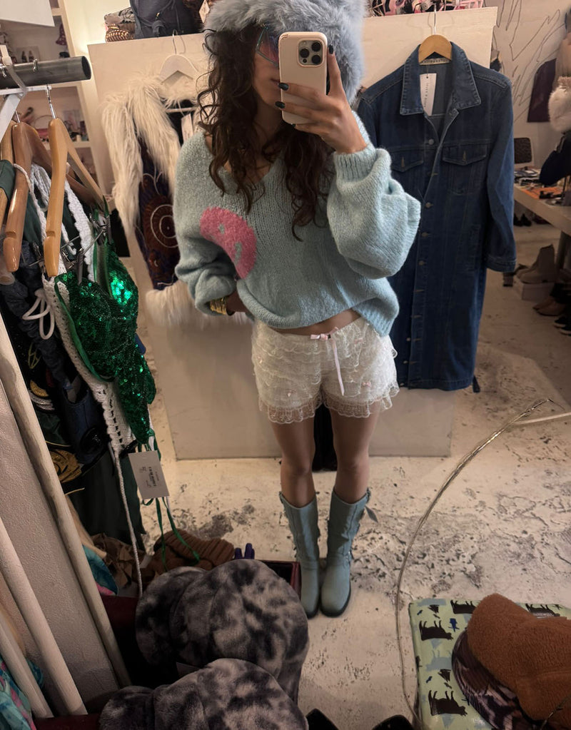 Layered lace and bows shorts