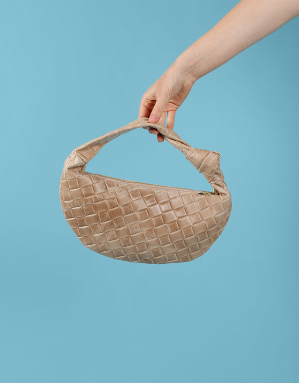 Leather woven bag