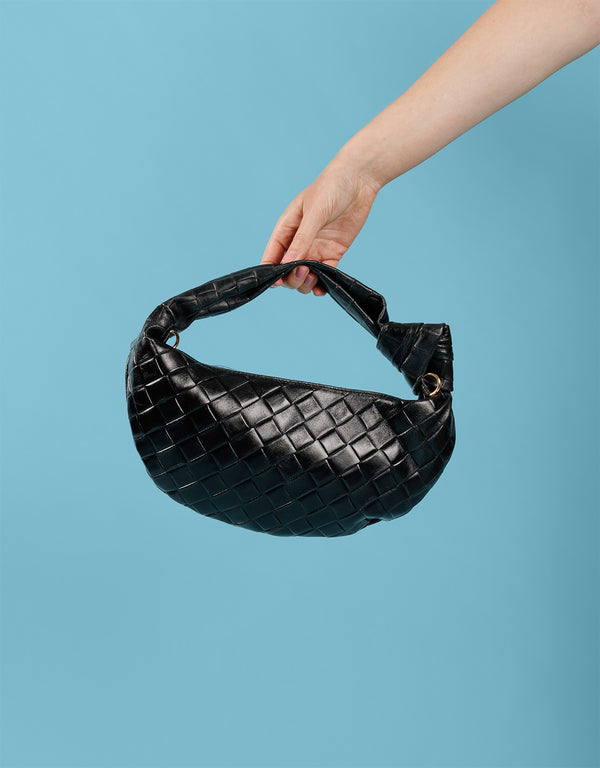Leather woven bag