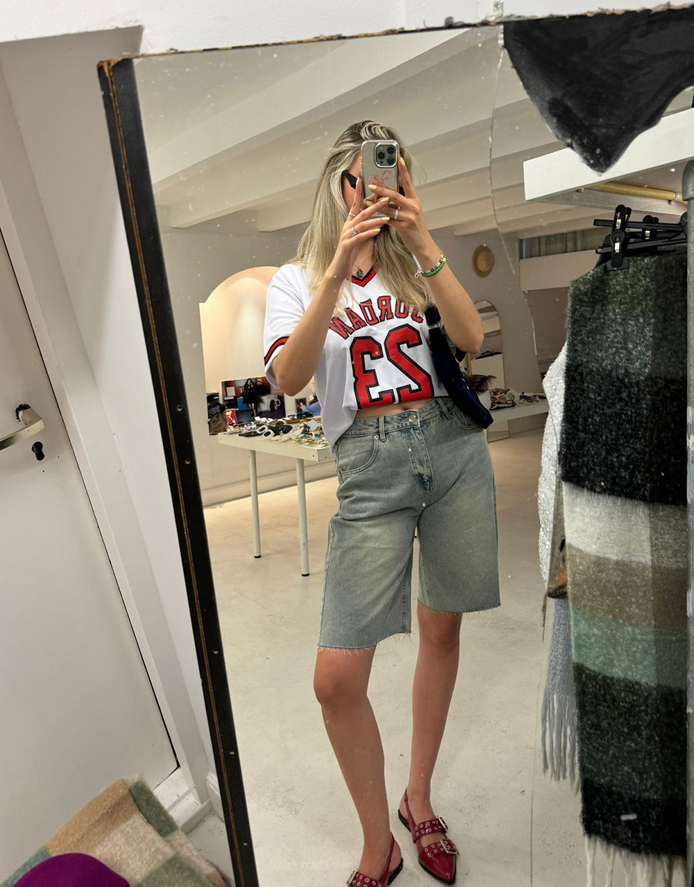 Long jean shorts hot sale