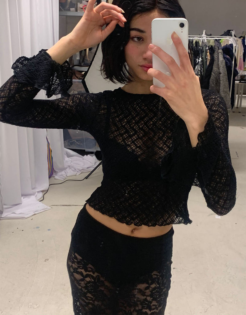 Long sleeve lace top