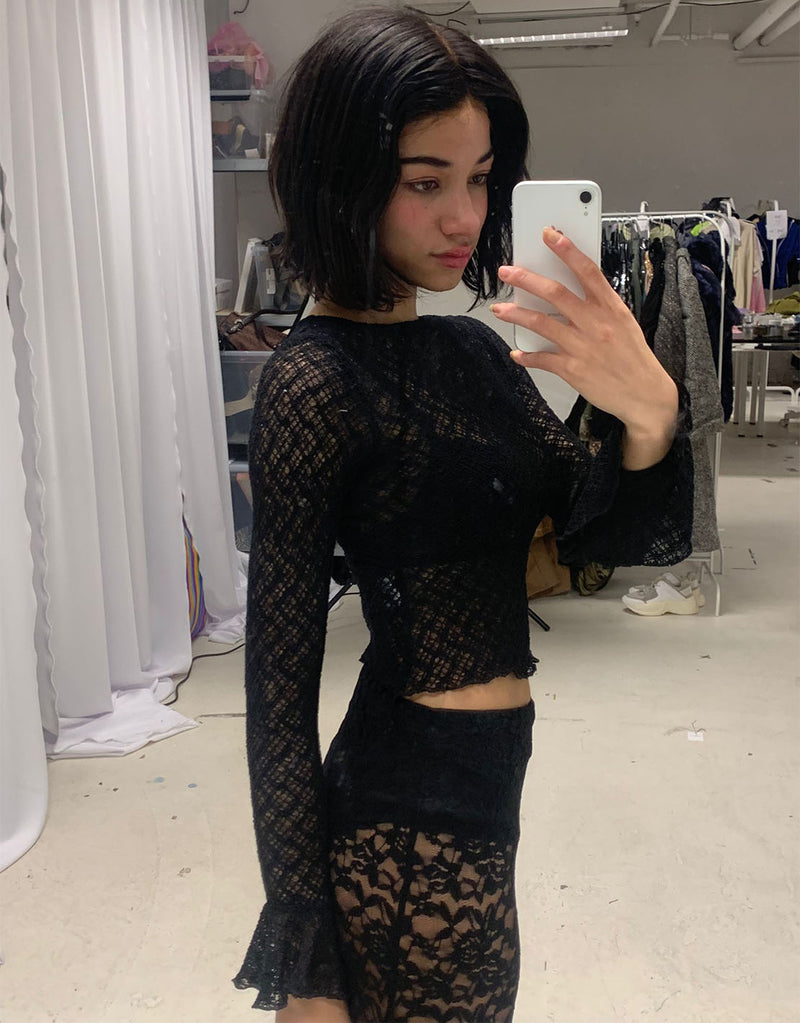 Long sleeve lace top