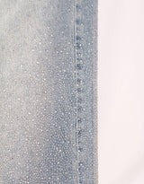 Sparkly straight wide jeans
