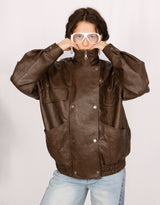 Vegan leather biker city jacket