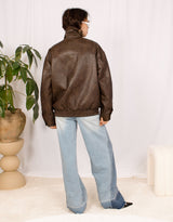 Vegan leather biker city jacket