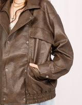 Vegan leather biker city jacket