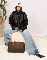 Wide leg jeans with contrasting ankle details
