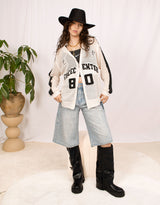 Y2K mesh varsity zip up vest