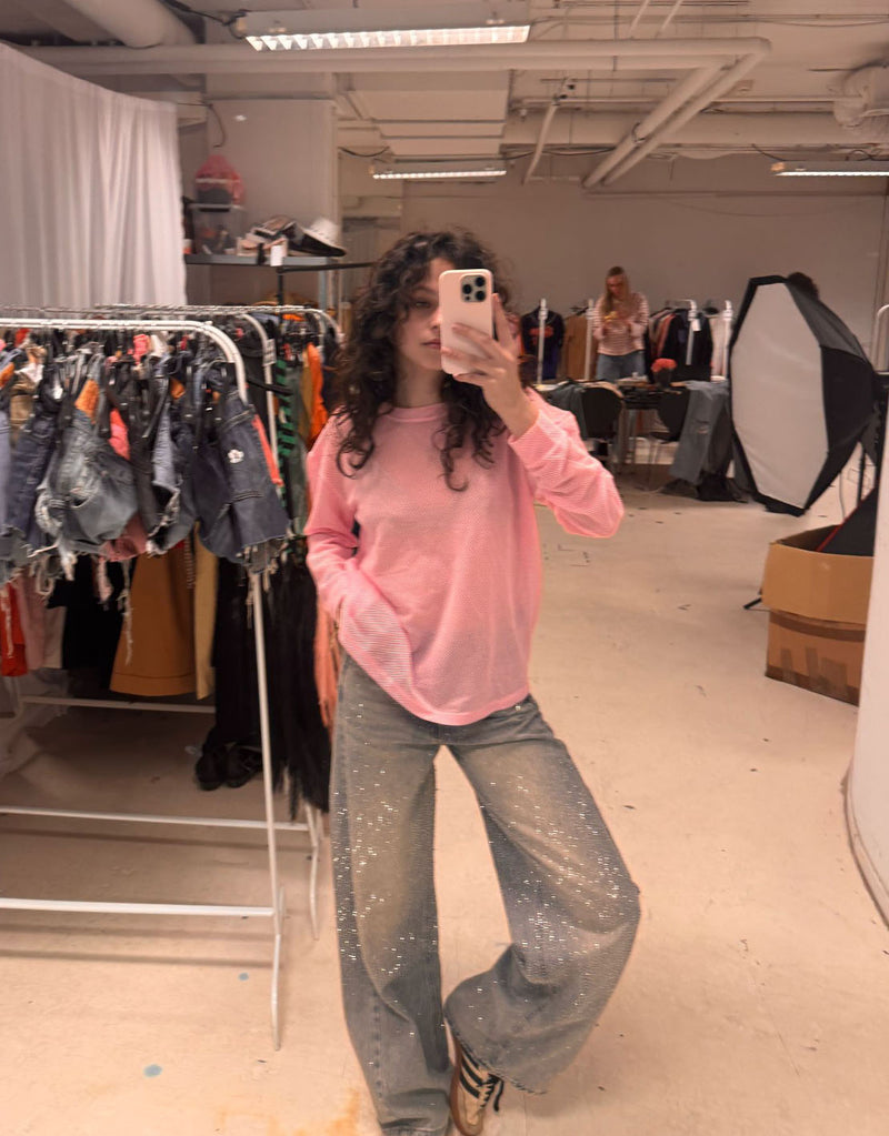 Mesh oversized longsleeve top