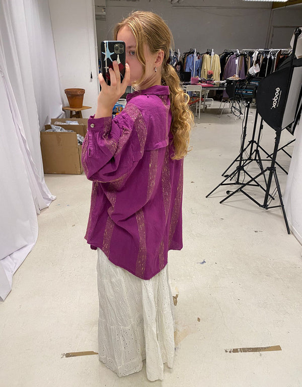 Handcrafted cotton broderie maxi skirt