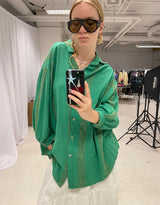 Metallic stripe cotton shirt