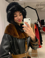 Faux fur fluffy bucket hat
