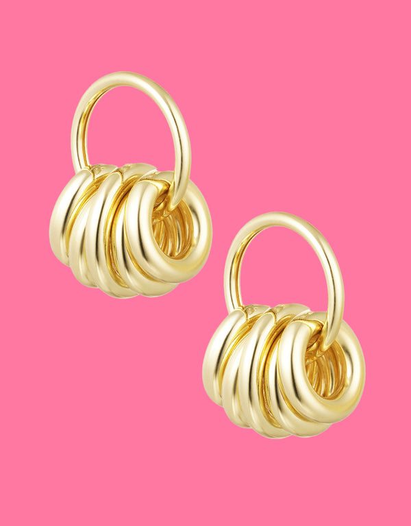 Multiple rings pendant earrings