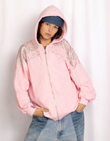 Rhinestone zip hoodie