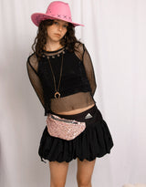 Disco net long sleeve top