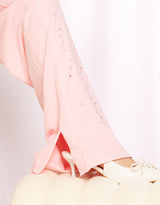 Wide leg rhinestone sweatpants