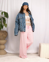 Wide leg rhinestone sweatpants