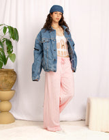 Wide leg rhinestone sweatpants