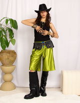Satin look basketball shorts