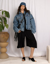 Vintage customized upcycled Levi's zip denim jacket