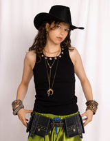 Eyelet ribbed tank top