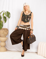 Wide leg sweat shorts