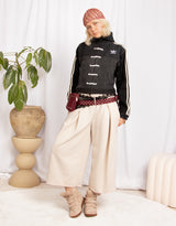 Wide leg sweat shorts